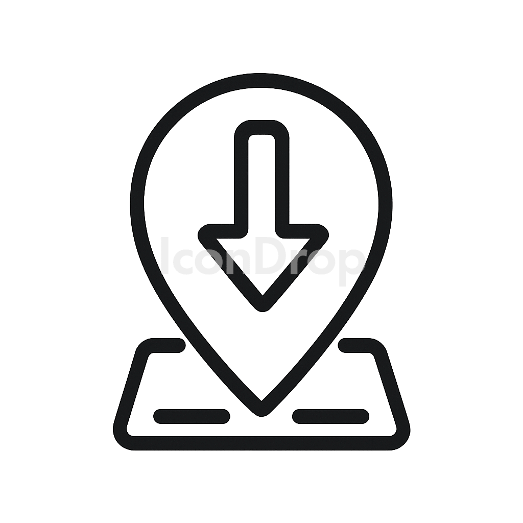 Download Location Icon Outline