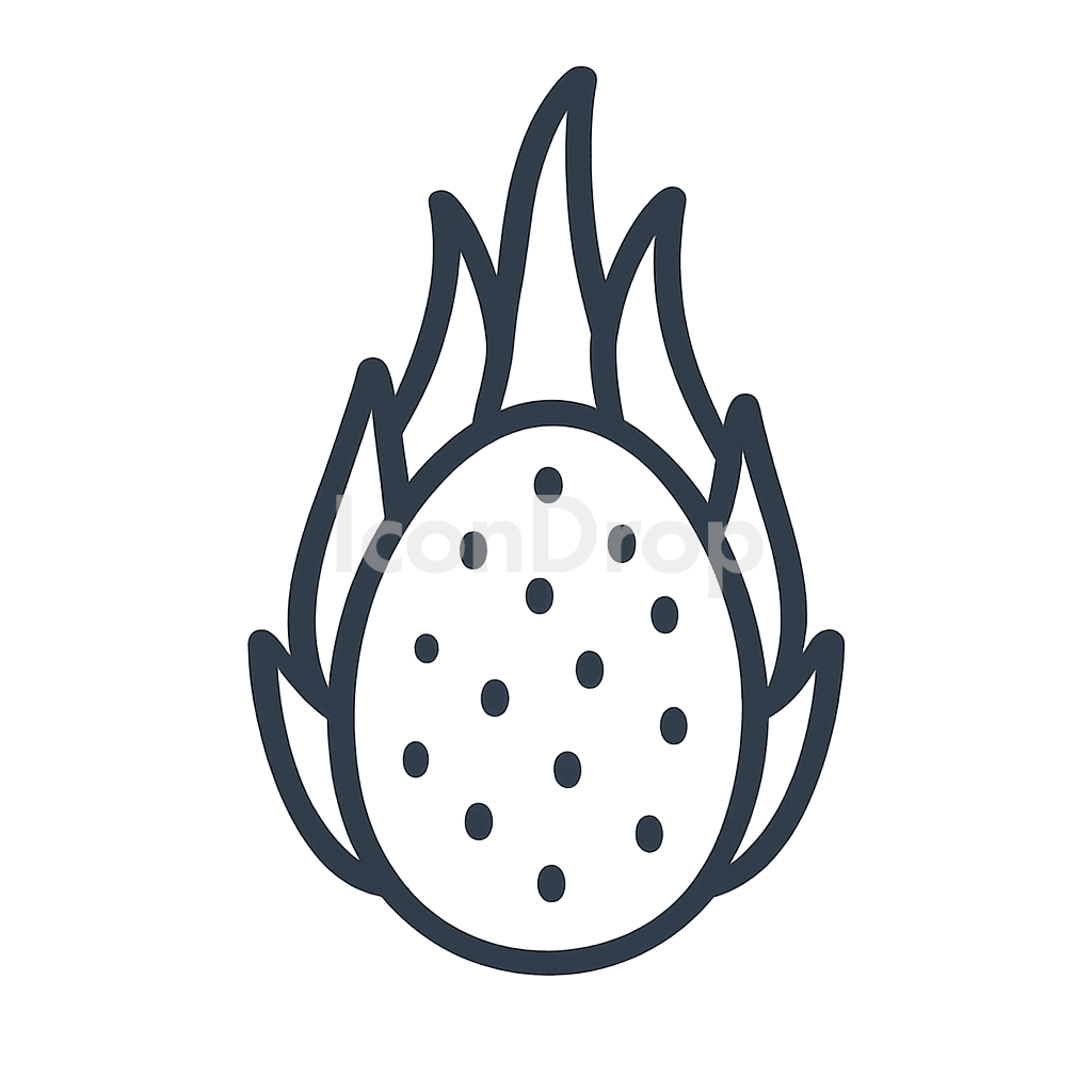 Dragon Fruit Icon Outline