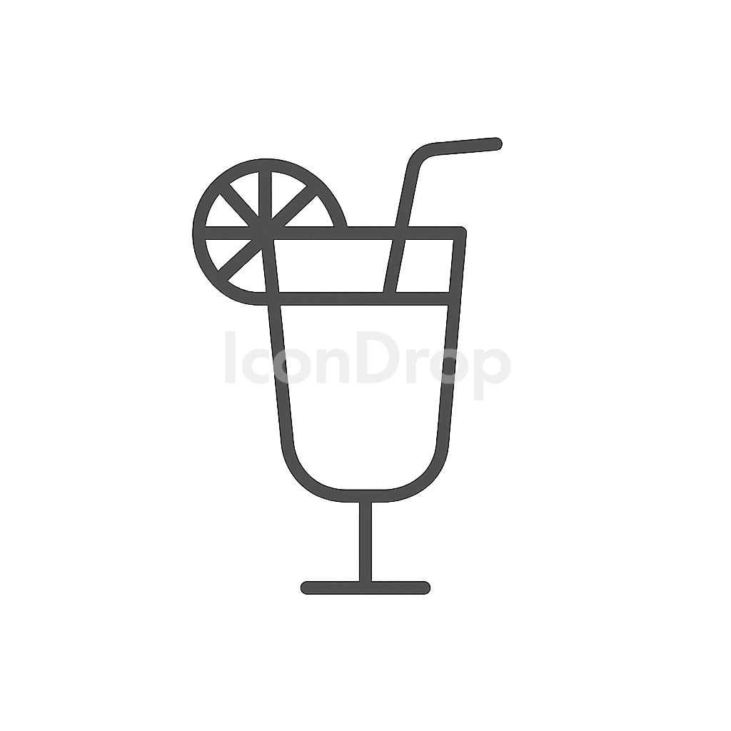 グラスドリンクのアイコン アウトライン