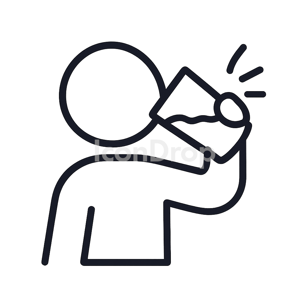 Drink Plenty Of Water Icon Outline