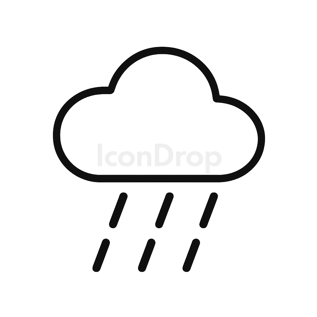 Drizzle Weather Icon Outline