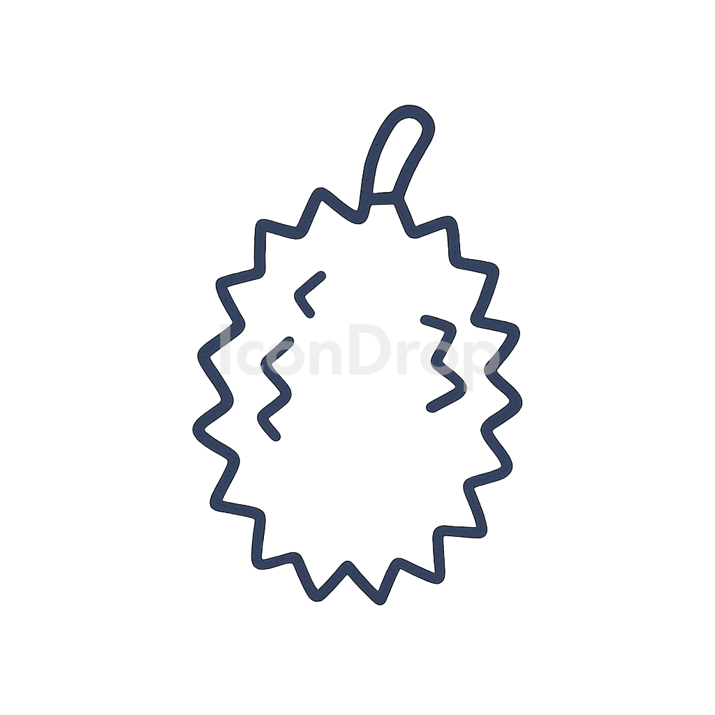 Durian Fruit Icon Outline