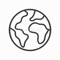 Earth Globe Icon Outline