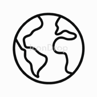 Earth Icon Aesthetic Outline