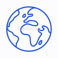 Earth Icon Blue Outline