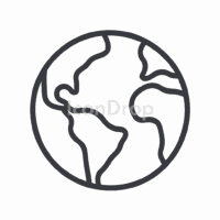 Earth Icon Circle Outline