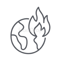 Earth Icon Fire Outline