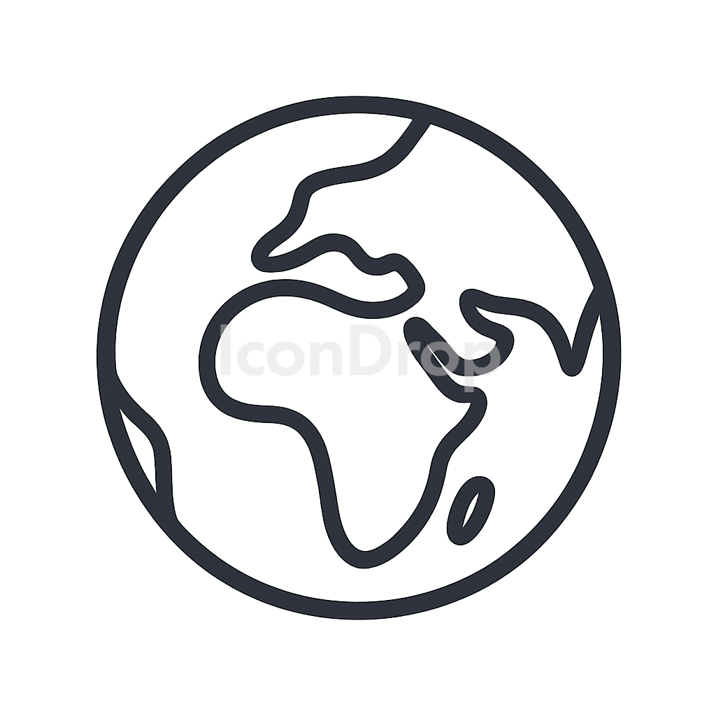 Earth Icon Simple Outline