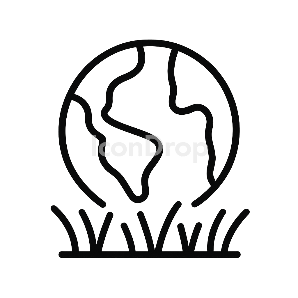 Earth Icon Turf Outline