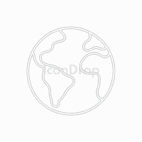 Earth Icon White Outline