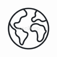 Earth Planet Icon Outline