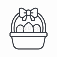 Easter Basket Icon Outline