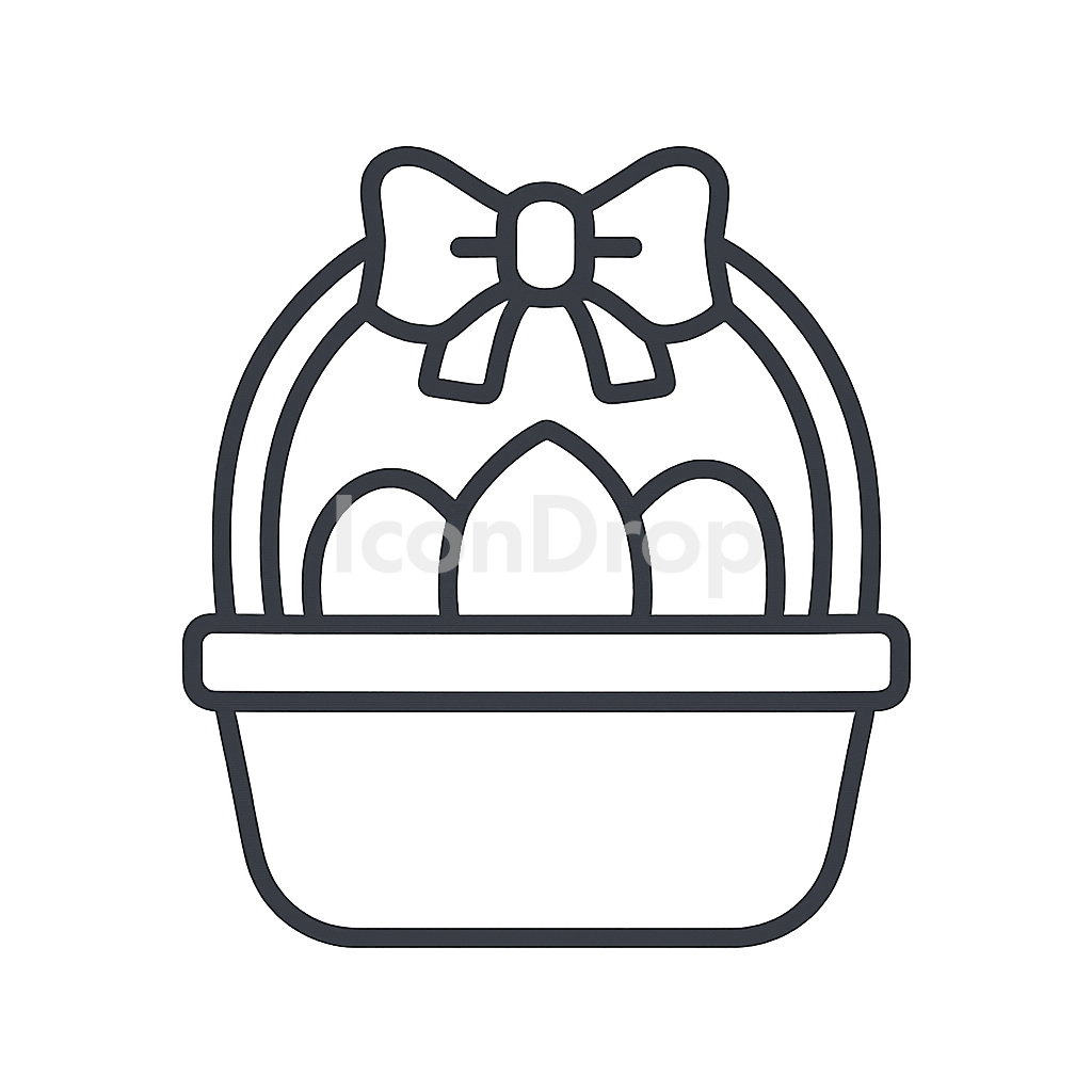 Easter Basket Icon Outline