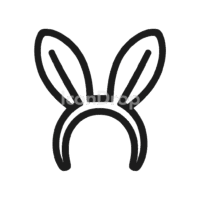ウサギの耳（イースターバニーイヤー）のアイコン（アウトライン）