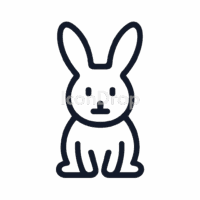 イースターバニーのアイコン(アウトライン)