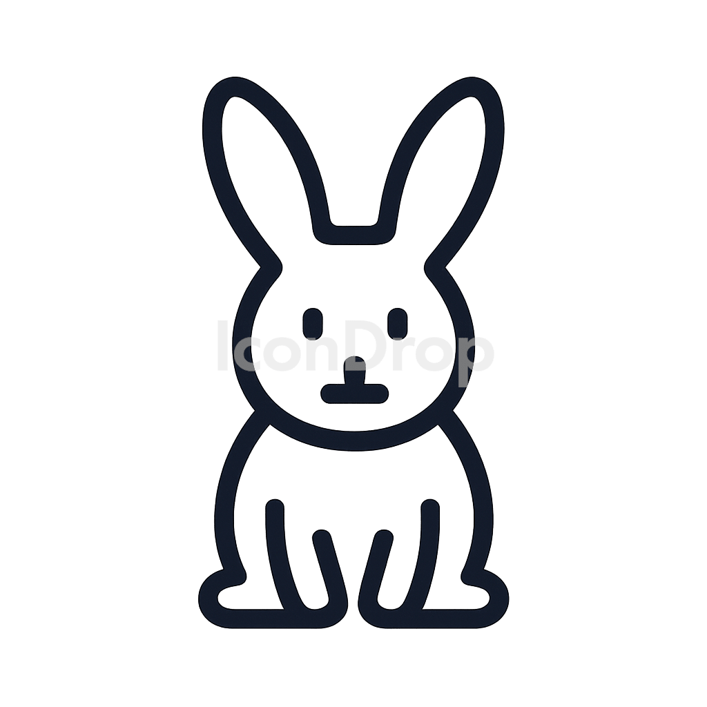 イースターバニーのアイコン アウトライン