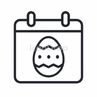 Easter Calendar Icon Outline