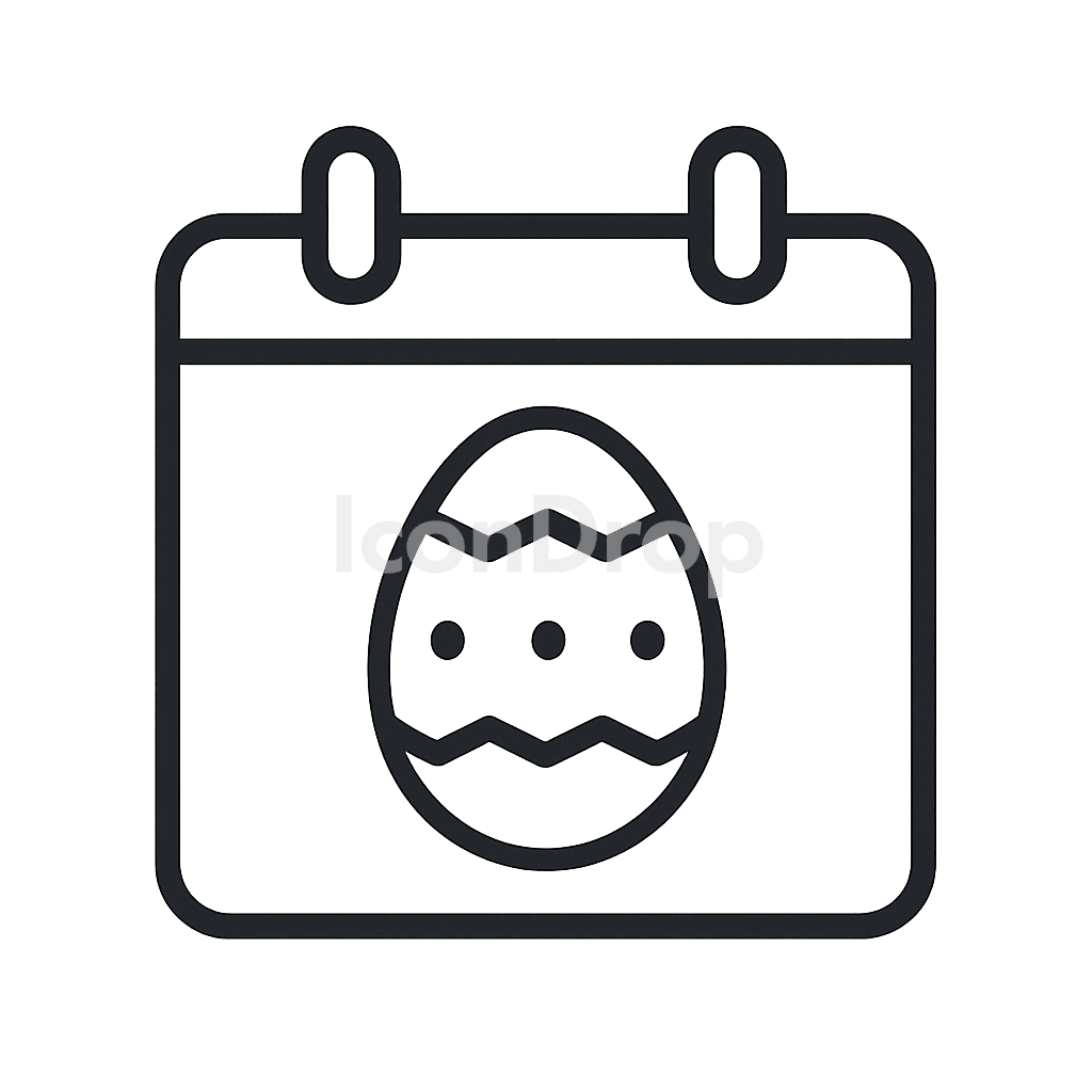 Easter Calendar Icon Outline