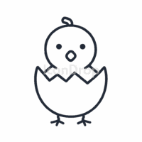 Easter Chick Icon Outline
