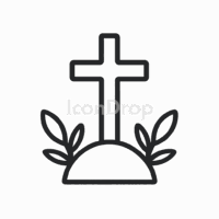 Easter Cross Icon Outline