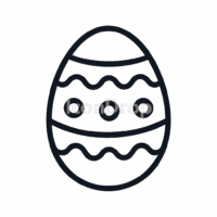 赤い卵のアイコン（アウトライン）