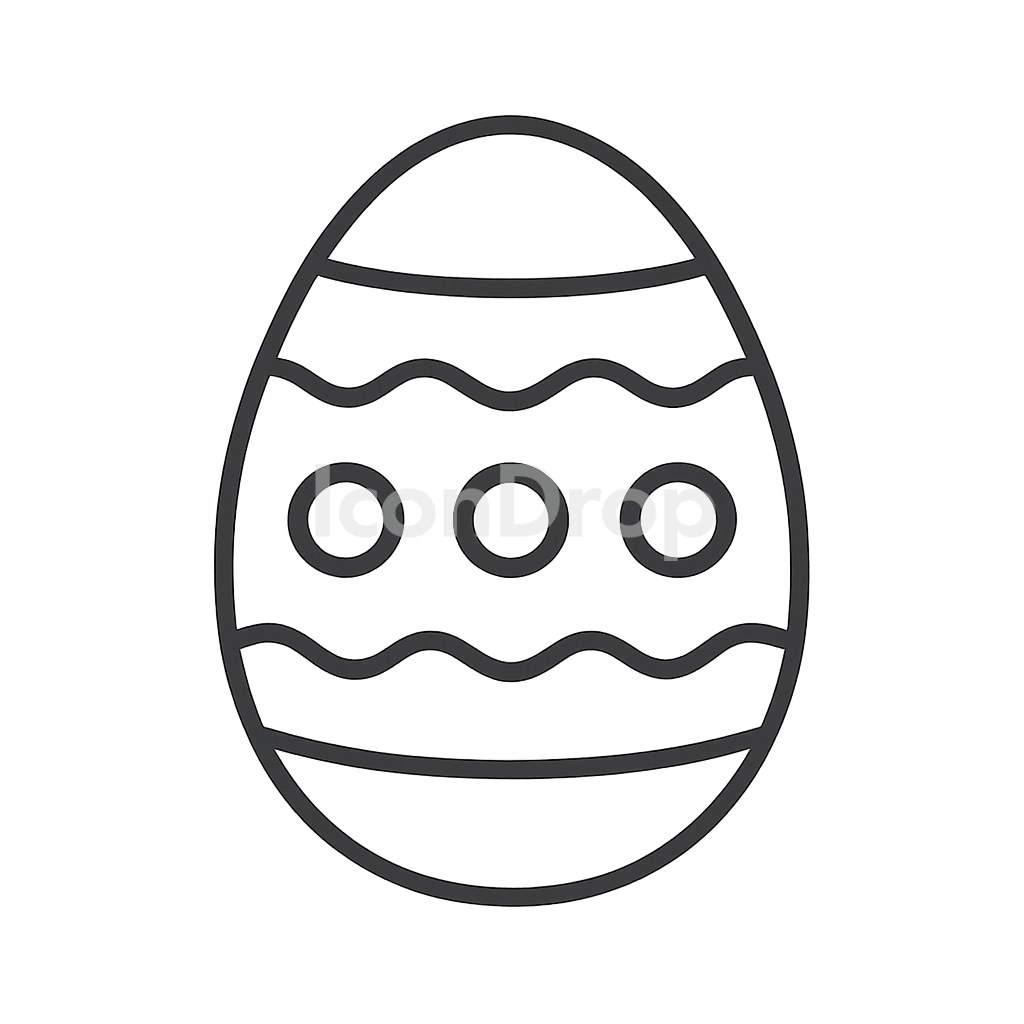 Easter Egg Icons Outline