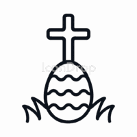 Easter Icon Catholic Outline