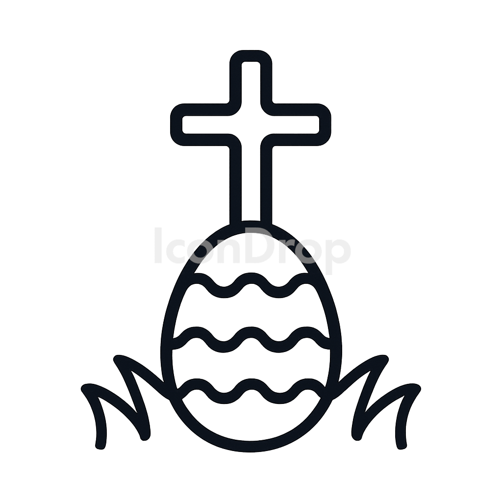 Easter Icon Catholic Outline