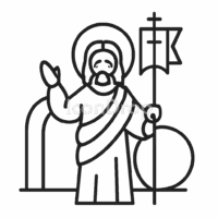 Easter Jesus Icon Outline