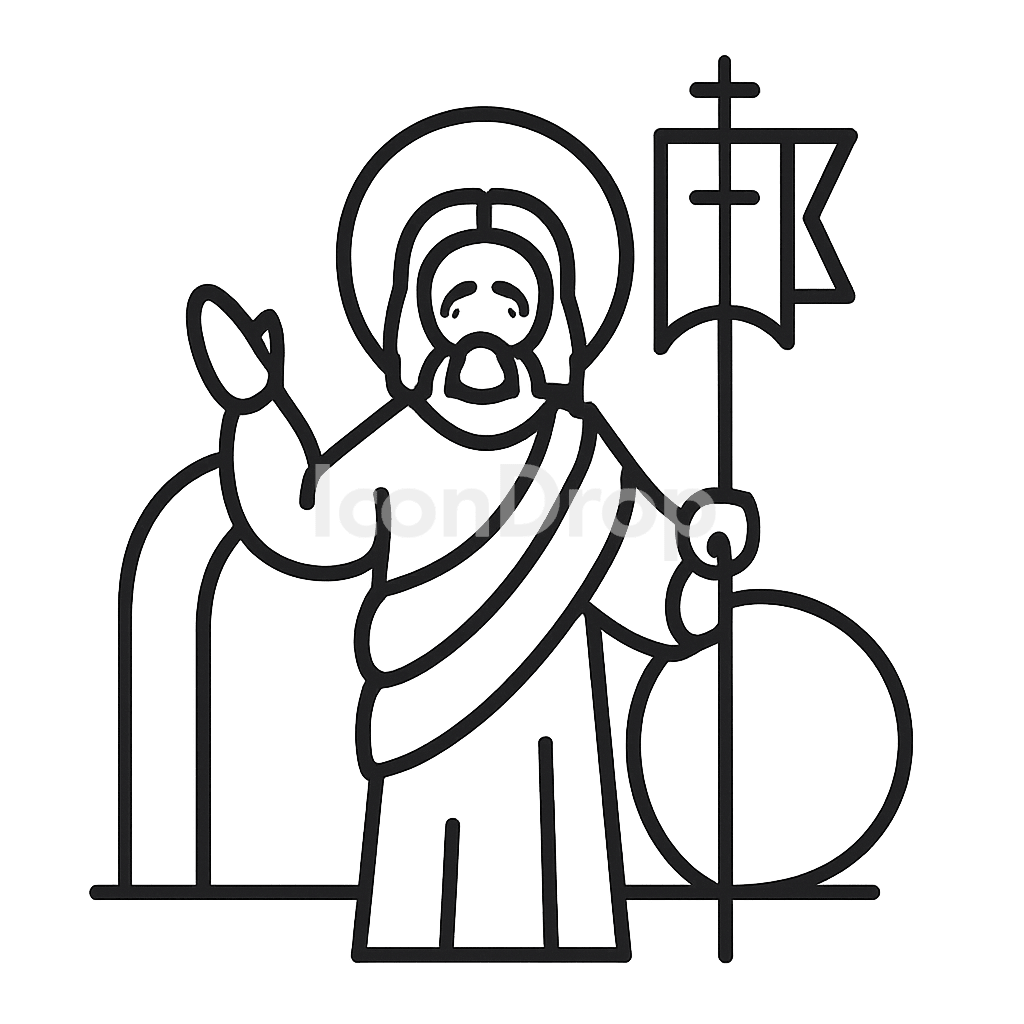 Easter Jesus Icon Outline