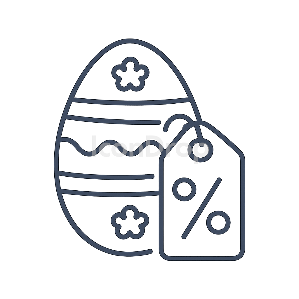 Easter Sale Icon Outline