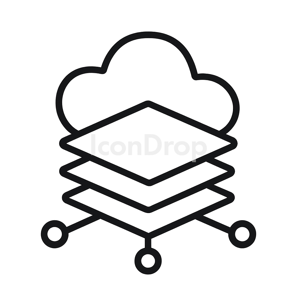 Edge Cloud Icon Outline