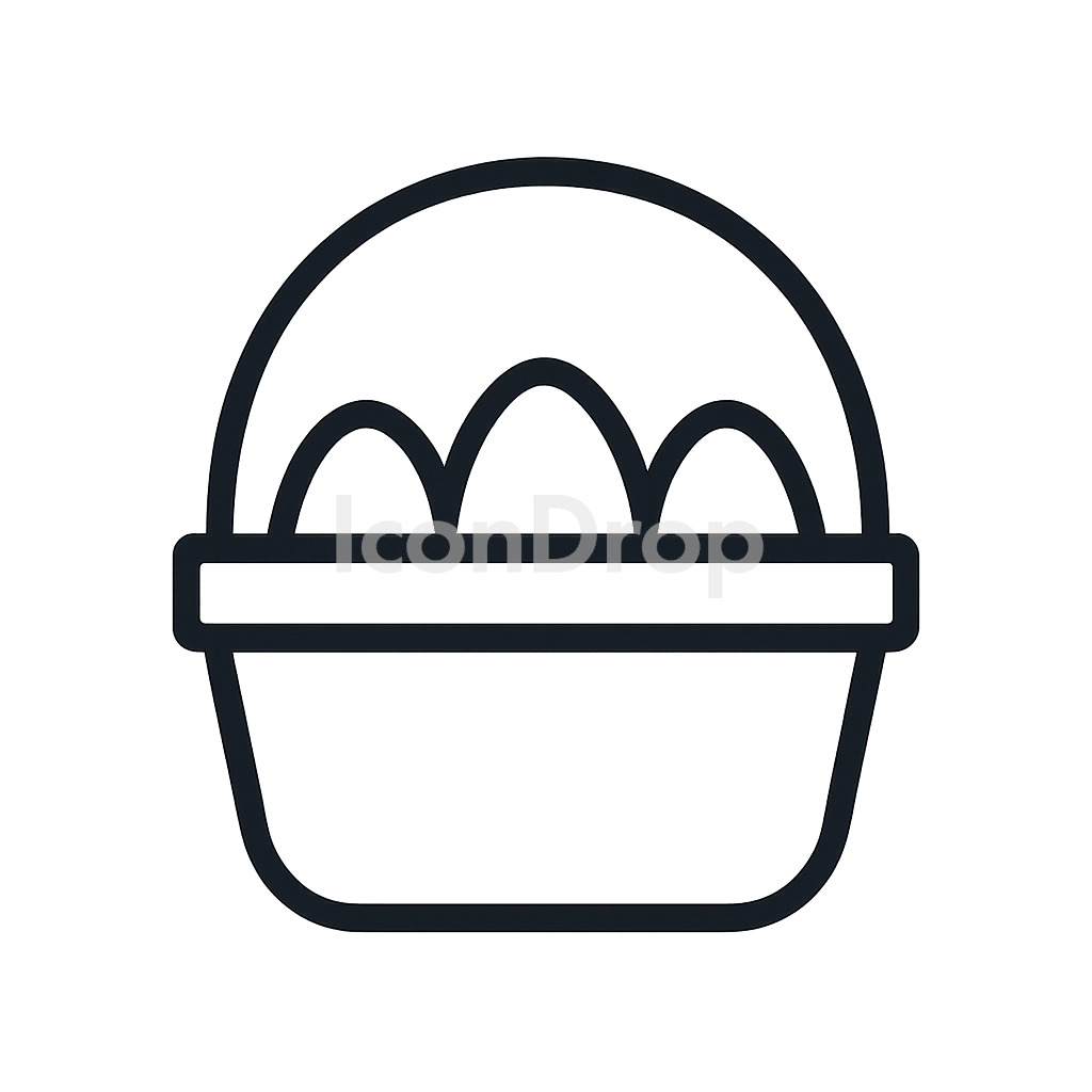 Egg Basket Icon Outline