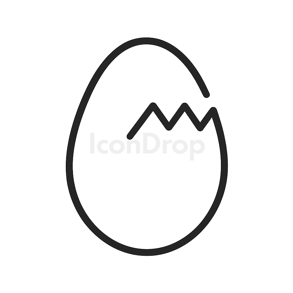 Egg Shell Icon Outline