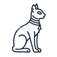 Egyptian Cat Icon Outline