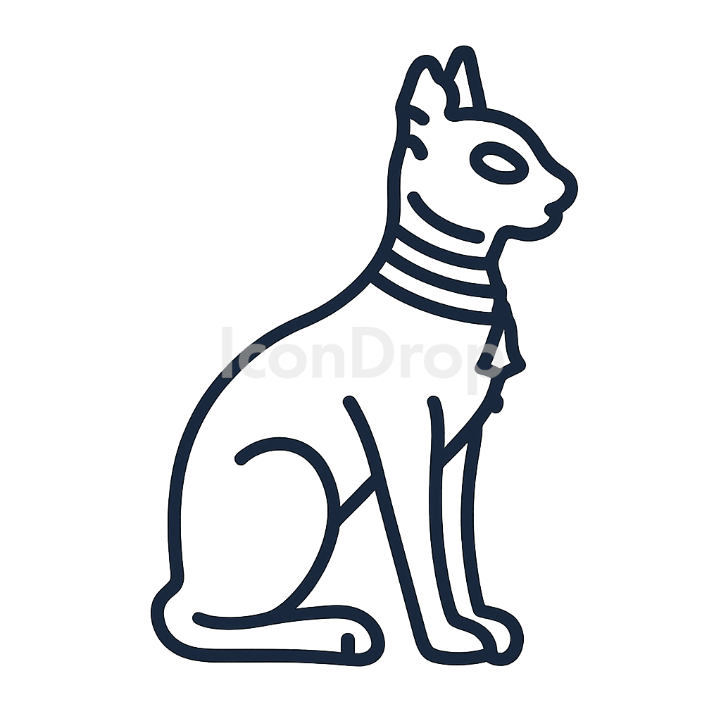 Egyptian Cat Icon Outline