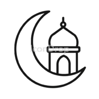 Eid Moon Icon Outline