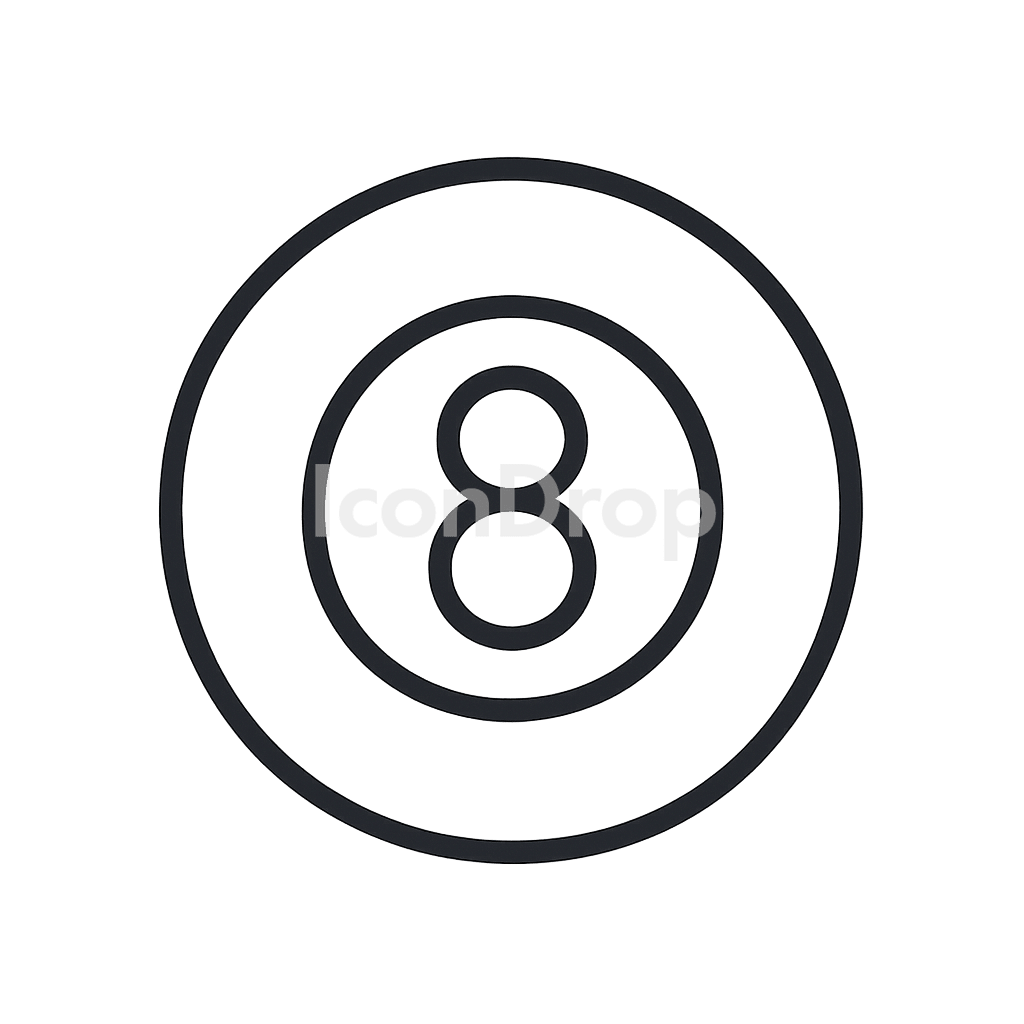 エイトボールのアイコン アウトライン