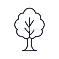 ニレの木(エルムツリー)のアイコン(アウトライン)