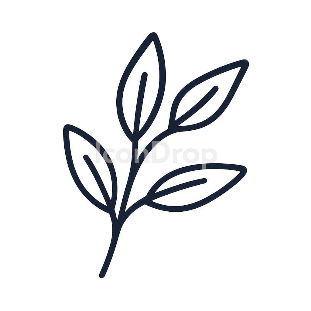 Eucalyptus Leaf Icon Outline