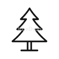 常緑樹(エバーグリーンツリー)のアイコン(アウトライン)