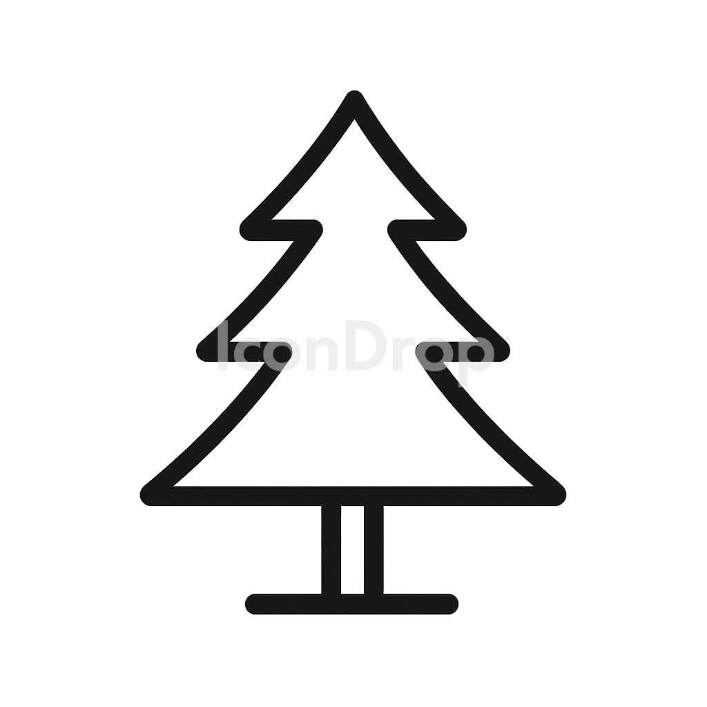 常緑樹（エバーグリーンツリー）のアイコン アウトライン