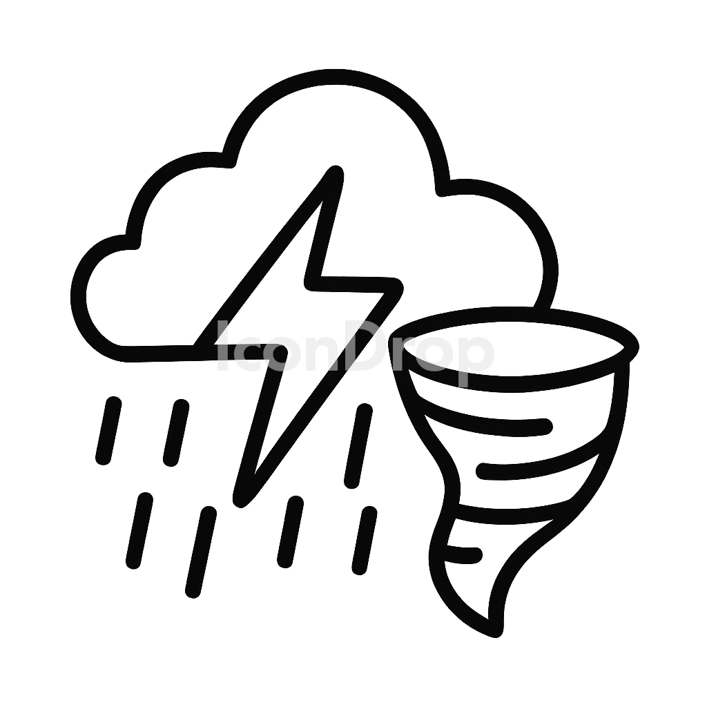 Extreme Weather Events Icon Outline