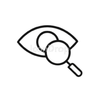 Eye Magnifying Glass Icon Outline