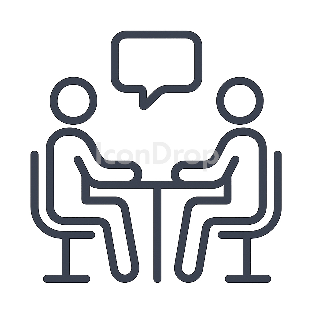 Face To Face Meeting Icon Outline