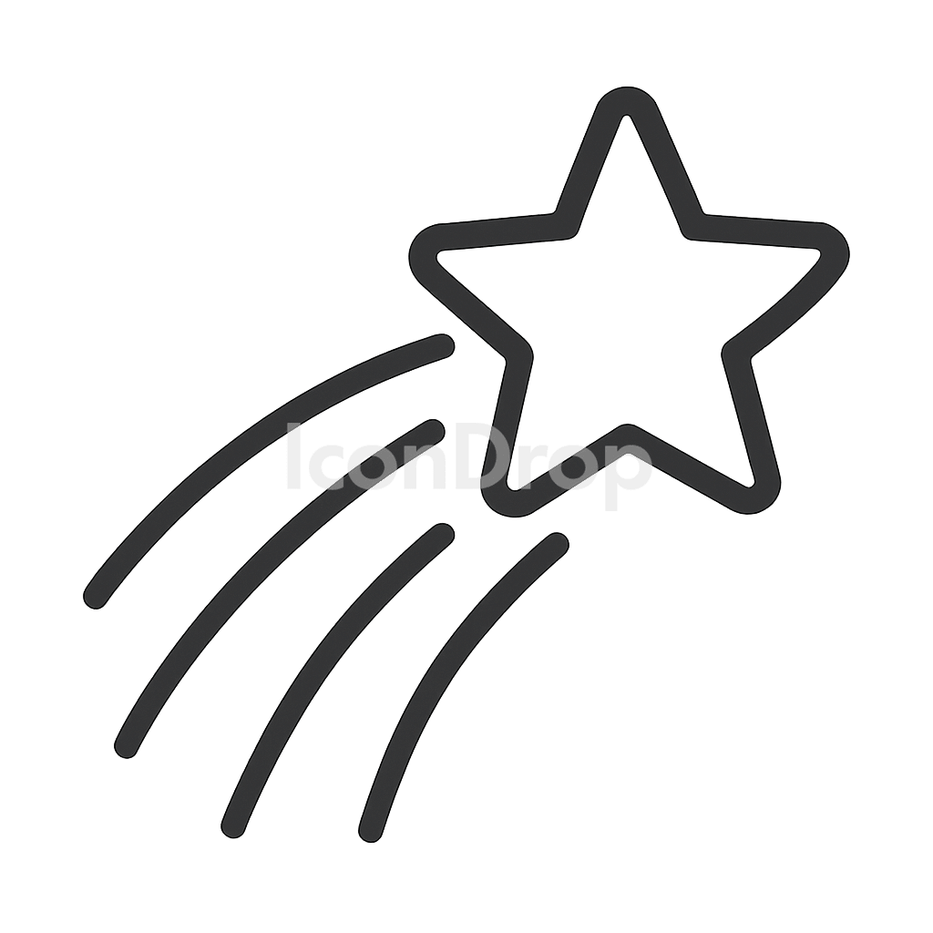 Falling Star Icon Outline