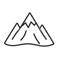 Fantasy Map Mountain Icon Outline