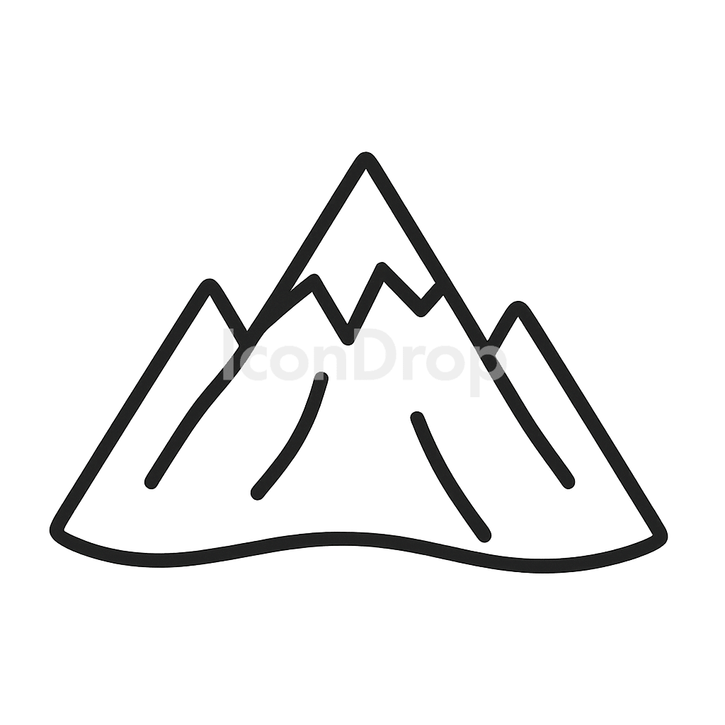 Fantasy Map Mountain Icon Outline
