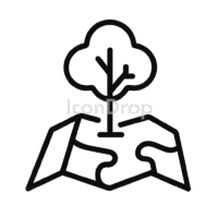 Fantasy Map Tree Icon Outline