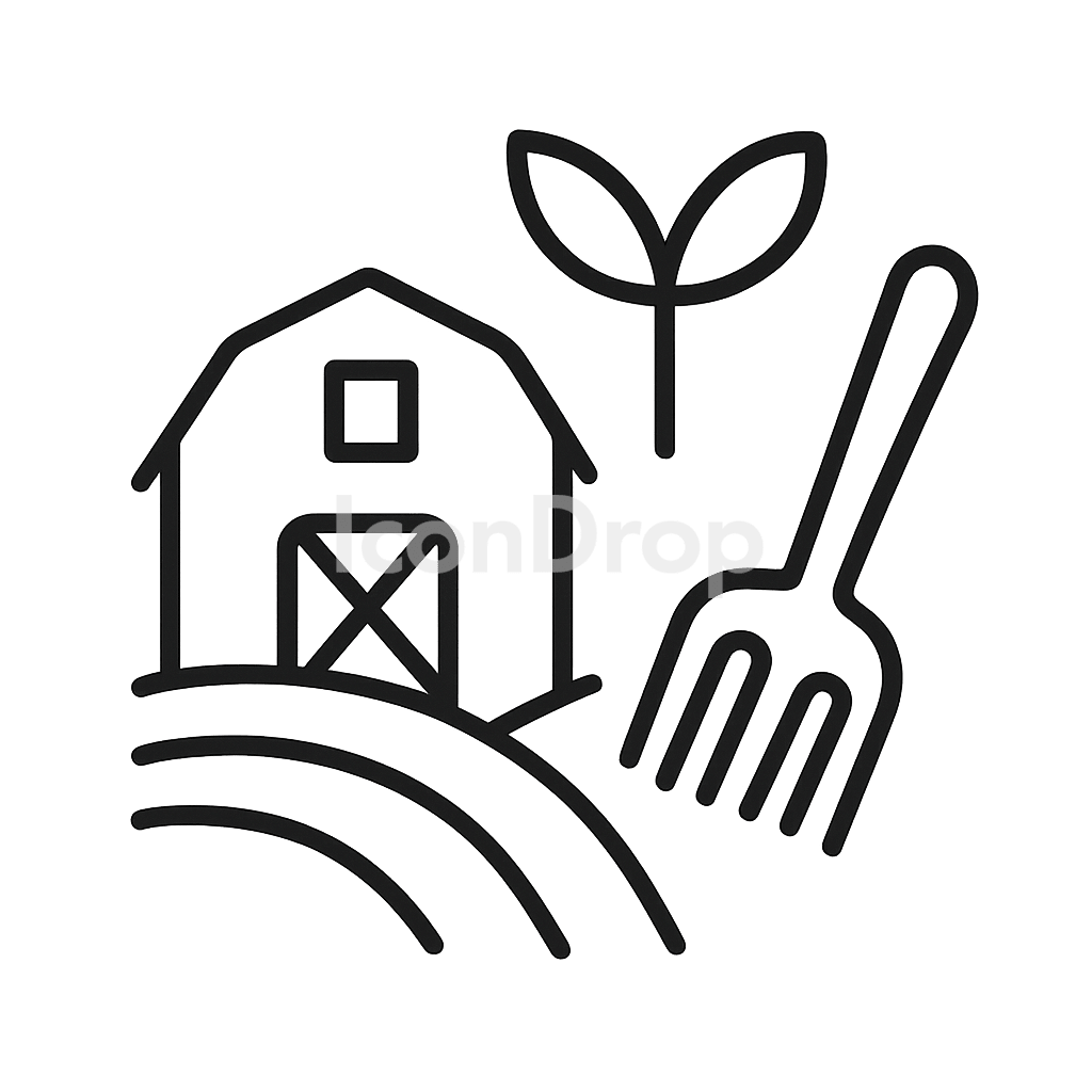 Farm To Fork Icon Outline